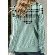 Load image into Gallery viewer, Women&#39;s Spring and Autumn Blouse Casual Loose High Neck Plaid Long Sleeve Hooded Top
