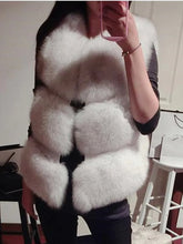 Load image into Gallery viewer, ZADORIN 3XL Autumn Winter Thick Warm Faux Fox Fur Vest Women High Quality Fashion V-Neck Short Fur Coat Female Fur Waistcoat
